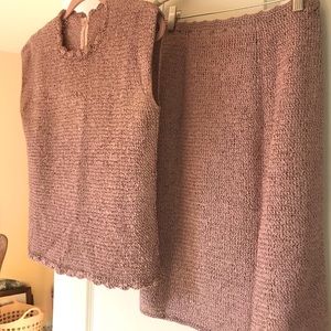 Exquisite Silk Ribbon Knit Two-Piece Suit